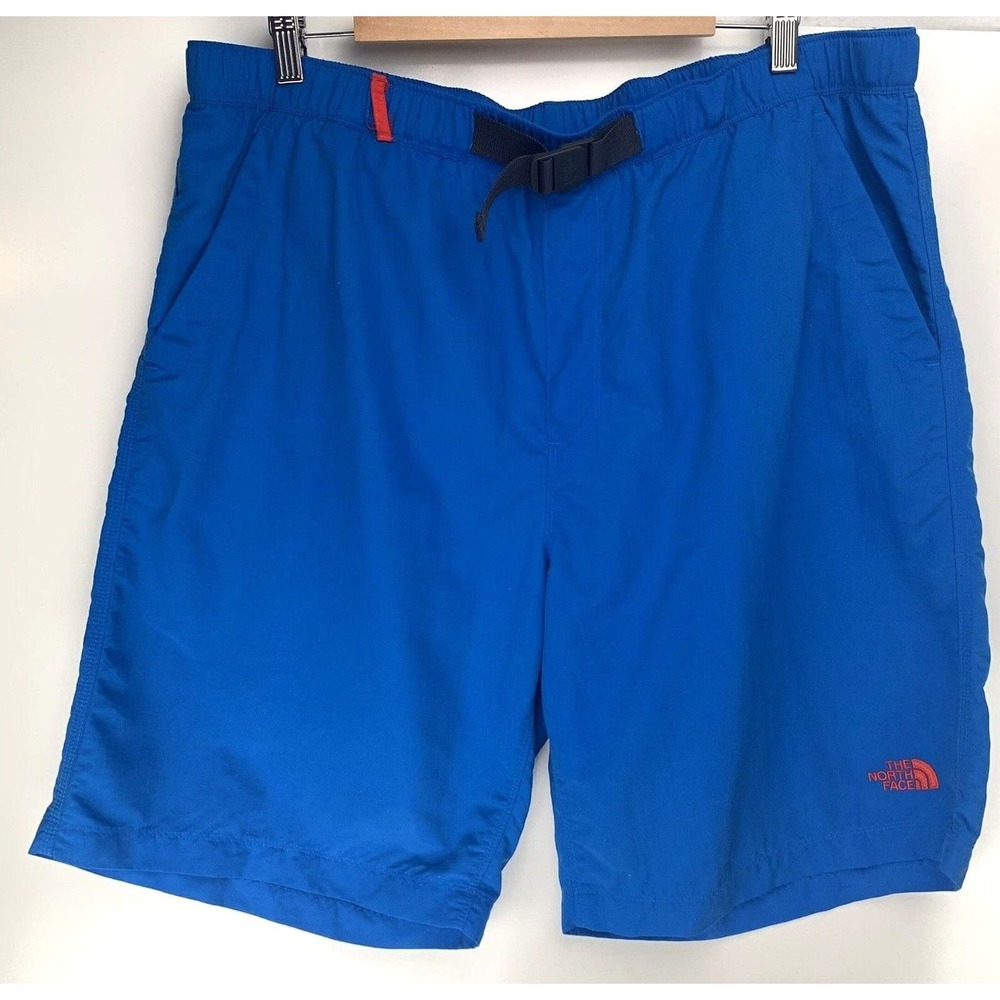 The North Face Class V Belted Trunks Hiking Shorts Size XL Blue Lined A4H1